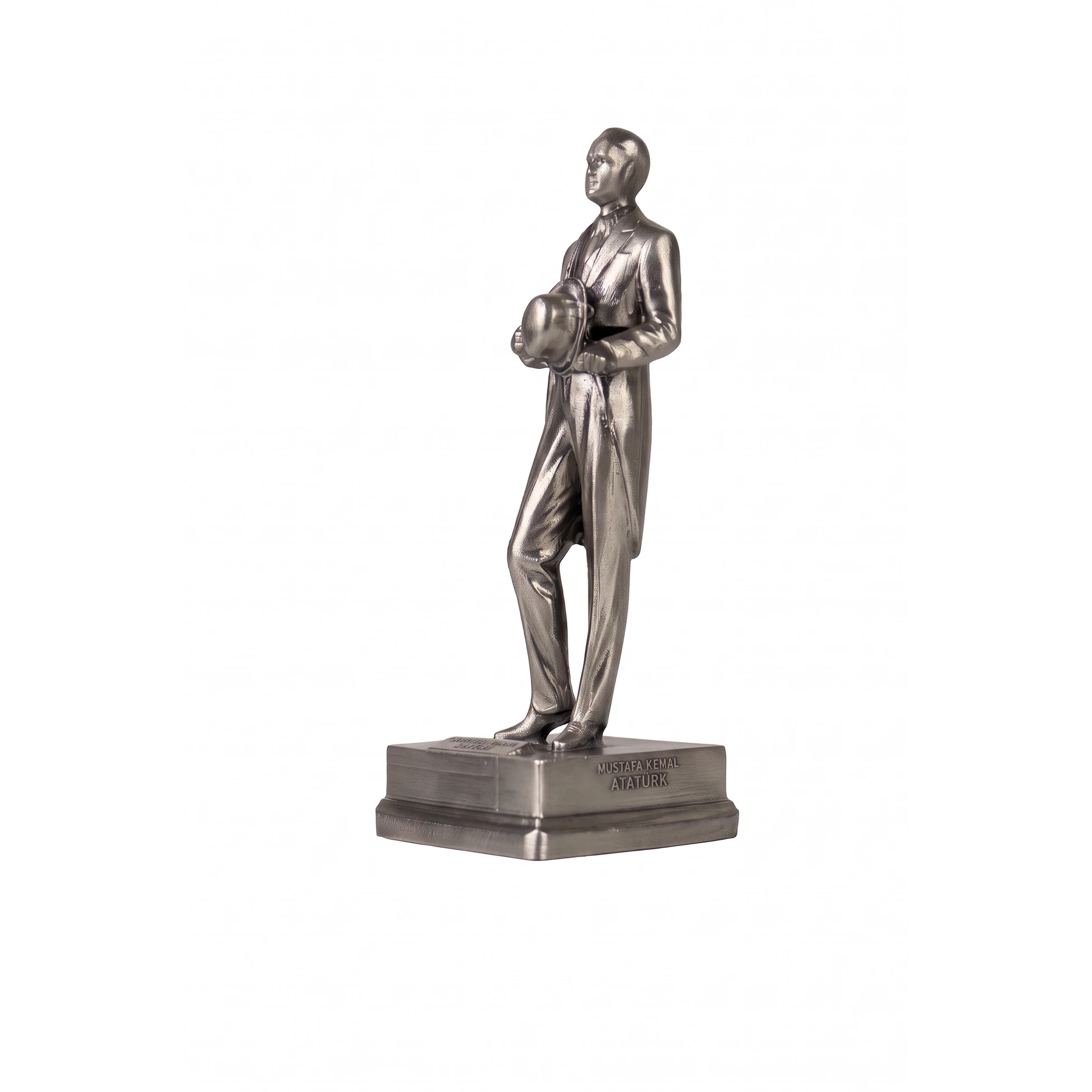 Ataturk Statuette in Stainless Steel, Handcast Desk Sculpture