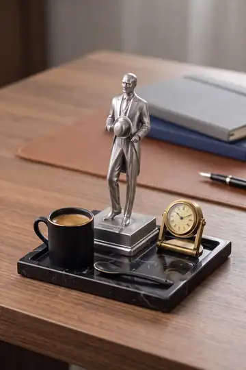 Ataturk Statuette in Stainless Steel, Handcast Desk Sculpture 7